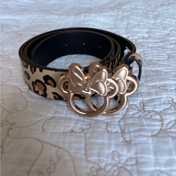 Disney Leopard Print Belt with Gold Mickey Buckle - Picture 2 of 4